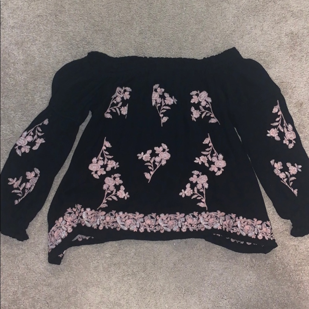 Off the shoulder floral blouse